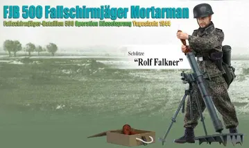 Schutze "Rolf Falkner", FJB 500 Fallschirmjager Mortarman, Fallschirmjager-Bataillon 500, Operation Rosselsprung, Yugoslavia 1944