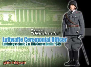 "Dietrich Feder", Luftwaffe Ceremonial Officer, Luftkriegsschule 2 u. LKA Gatow, Berlin 1939 (Hauptmann)