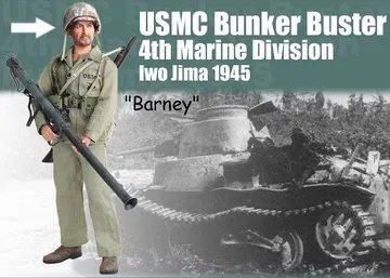 "Barney", USMC Bunker Buster, 4th Marine Division, Iwo Jima 1945 (Bazookaman)