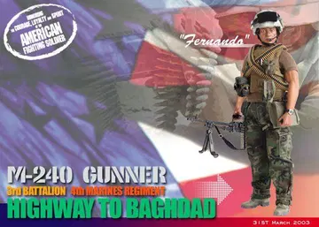 "Fernando", M-240 Gunner, 3rd Battalion, 4th Marine Regiment, Highway To Baghdad, 31st March 2003