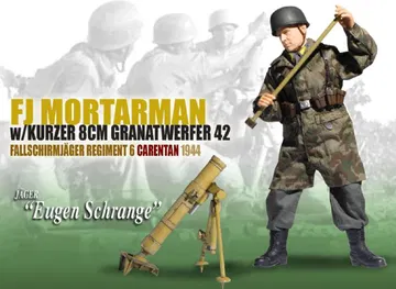 "Eugen Schrange", FJ Mortarman w/Kz 8cm GrW 42 Mortar, Fallschirmjager Regiment 6, Carentan, June 1944 (Jager)