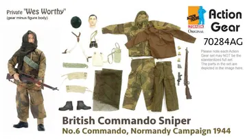 1/6 Dragon Original Action Gear for Private "Wes Worthy", British Commando Sniper, No.6 Commando, Normandy Campaign 1944 [70284AG]