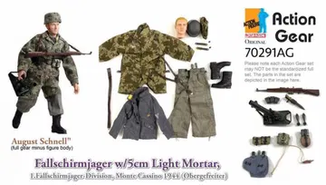 1/6 Dragon Original Action Gear for "August Schnell", Fallschirmjager w/5cm Light Mortar, 1.Fallschirmjager-Division, Monte Cassino 1944 (Obergefreiter)