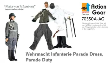 1/6 Dragon Original Action Gear for "Major von Falkenburg" Wehrmacht Infanterie Parade Dress, Parade Duty [70350A-AG]