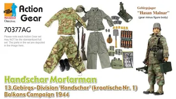 1/6 Dragon Original Action Gear for Gebirgsjager "Hasan Malnar", Handschar Mortarman, 13.Gebirgs-Division 'Handschar' (kroatische Nr. 1), Balkans Campaign 1944 [70377AG]