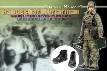 "Hasan Malnar", Handschar Mortarman, 13.Gebirgs-Division 'Handschar' (kroatische Nr. 1), Balkans Campaign 1944 (Gebirgsjager)