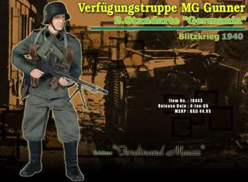 "Ferdinand Mauss", Verfugungstruppe MG Gunner, 2.Standarte "Germania", Blitzkrieg 1940 (Schutze)