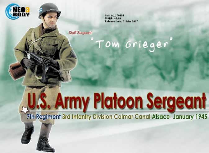 "Tom Grieger", U.S. Army Platoon Sergeant, 7th Regiment, 3rd Infantry Division, Colmar Canal, Alsace 1945 (Staff Sergeant) image 1