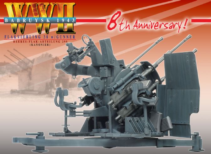 "Heinrich Achtes", Flakvierling 38 w/Gunner, Heeres-Flak-Abteilung 290, Babruysk, Winter 1943 (Kanonier) 8th Anniversary image 3