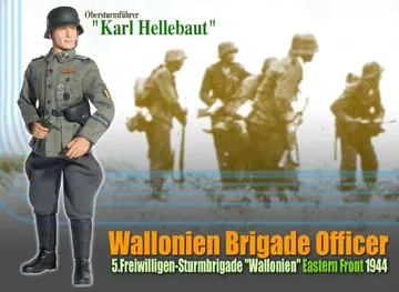 "Karl Hellebaut", Wallonien Division Officer, 5.Freiwilligen-Sturmbrigade "Wallonien", Eastern Front 1944 (Obersturmfuhrer)