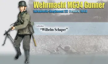 "Wilhelm Schaper", Wehrmacht MG34 Gunner, Infantry-Regiment 22, France 1940 (Gefreiter)