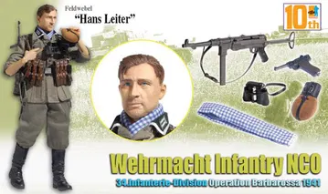 "Hans Leiter", Wehrmacht Infantry NCO, 34.Infanterie-Division, Operation Barbarossa 1941 (Feldwebel) - 10th Anniversary Figure