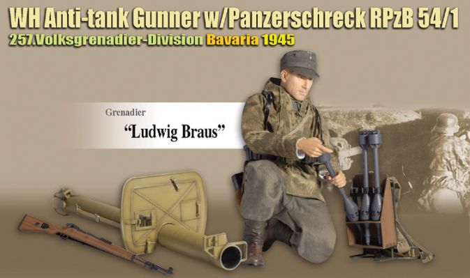 "Ludwig Braus", WH Anti-Tank Gunner w/Panzerschreck RPzB 54/1, 257.Volksgrenadier-Division, Bavaria 1945 (Grenadier) image 2