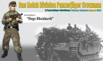 Rottenfuhrer "Hugo Rheinhardt", Das Reich Division Panzerjager Crewman, 2.Panzerjager-Abteilung, L'Abbaye Blanche 1944