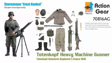 1/6 Dragon Original Action Gear for Sturmmann "Ernst Kunkel", Totenkopf Heavy Machine Gunner, Totenkopf-Infanterie-Regiment 1, France 1940