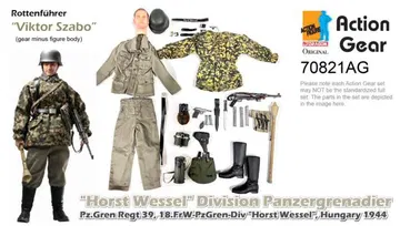 1/6 Dragon Original Action Gear for Rottenfuhrer "Viktor Szabo", "Horst Wessel" Division Panzergrenadier, Pz.Gren Regt 39, 18.FrW-PzGren-Div "Horst Wessel", Hungary 1944 [70821AG]