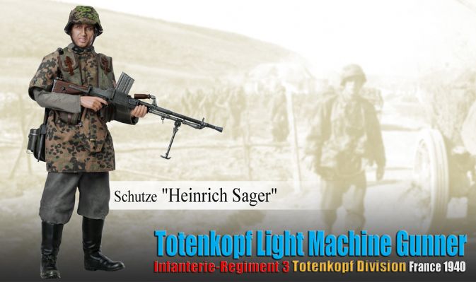 Schutze "Heinrich Sager", Totenkopf Light Machine Gunner, Infanterie-Regiment 3, Totenkopf Division, France 1940 image 1
