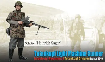 Schutze "Heinrich Sager", Totenkopf Light Machine Gunner, Infanterie-Regiment 3, Totenkopf Division, France 1940