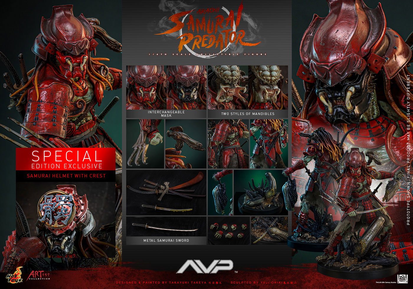 Alien vs. Predator - Akaoni Samurai Predator (By Takeya x Oniki) [With Bonus Accessory] image 2