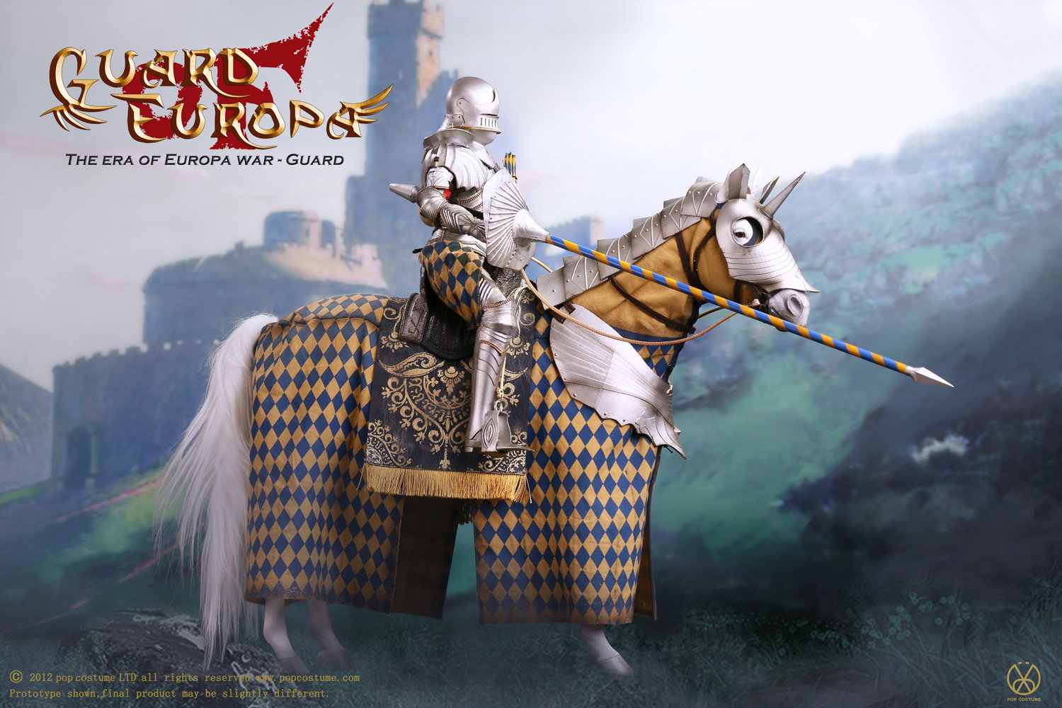Europa War Period Gothic Knight Silver Armour Version of Warhorse image 3