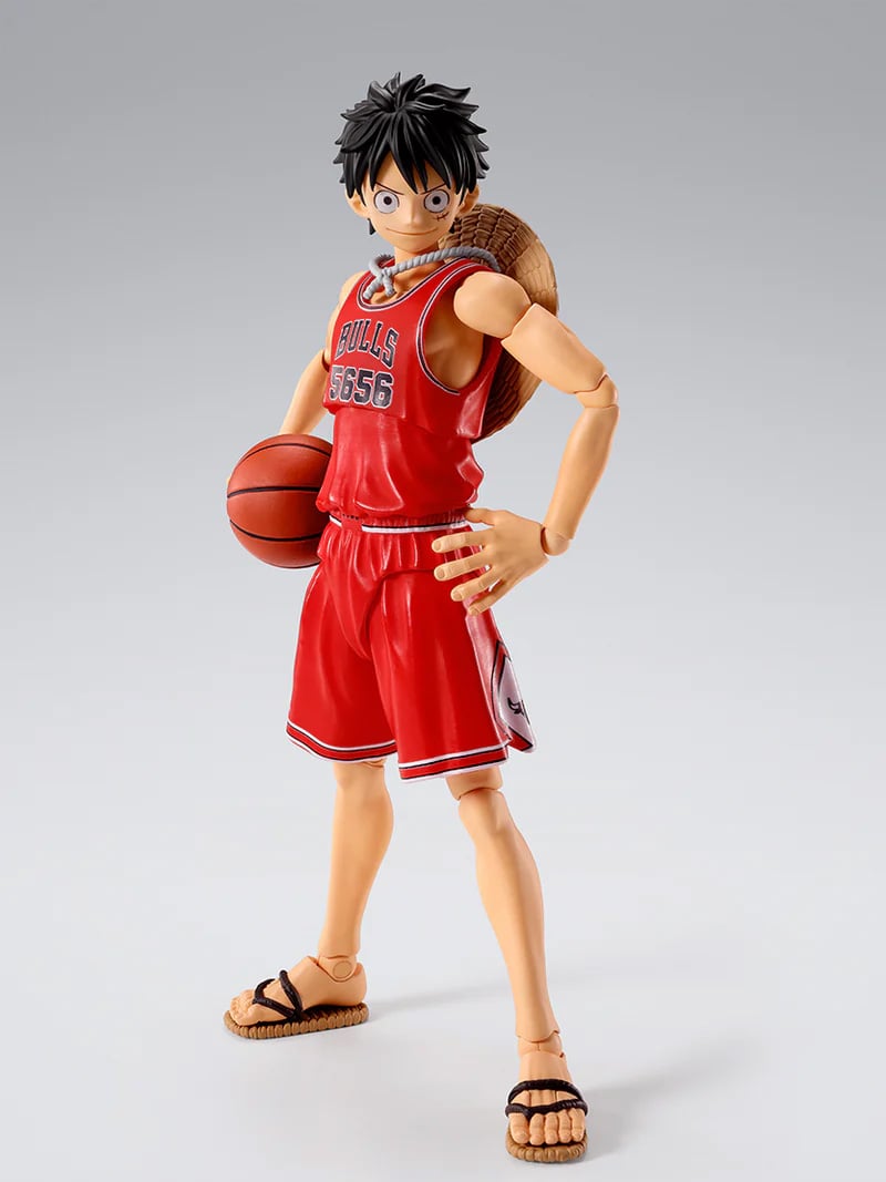One Piece x NBA S.H.Figuarts Monkey D. Luffy (Chicago Bulls) Exclusive image 3