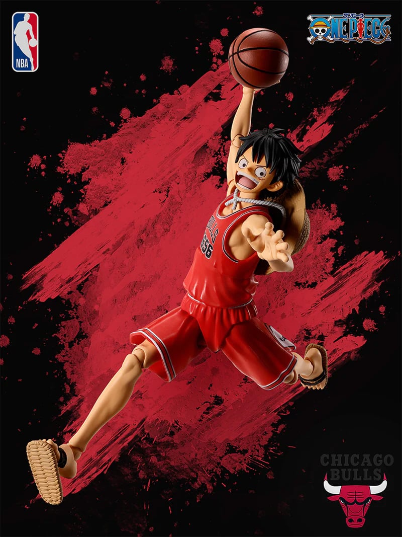 One Piece x NBA S.H.Figuarts Monkey D. Luffy (Chicago Bulls) Exclusive image 7
