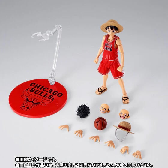 One Piece x NBA S.H.Figuarts Monkey D. Luffy (Chicago Bulls) Exclusive image 8