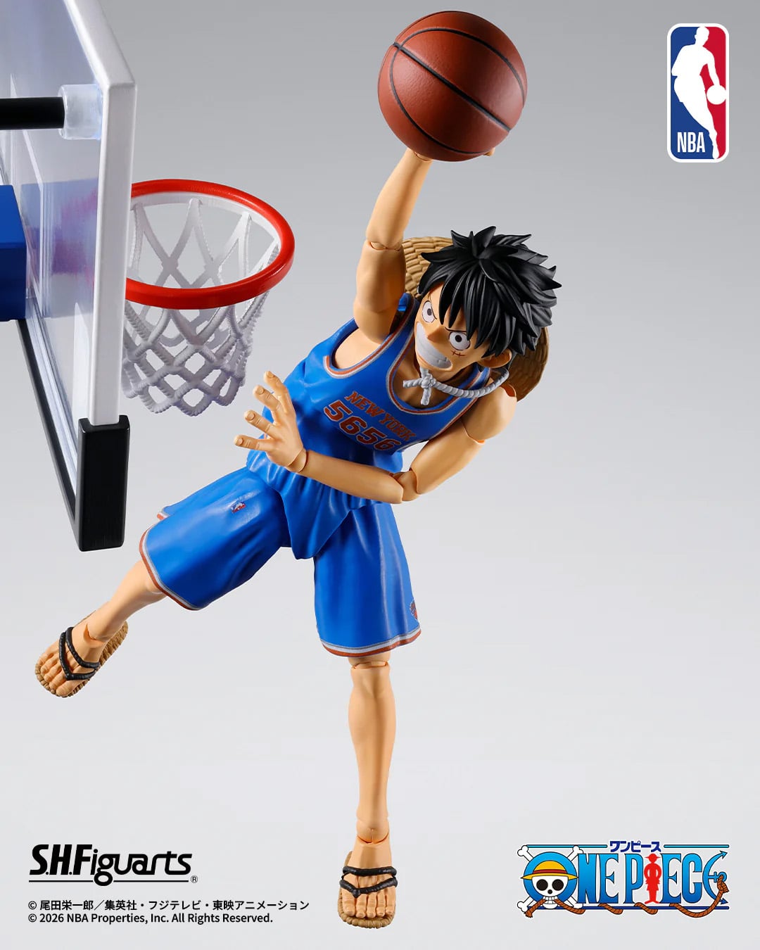 One Piece x NBA S.H.Figuarts Monkey D. Luffy (Golden State Warriors) Exclusive image 7