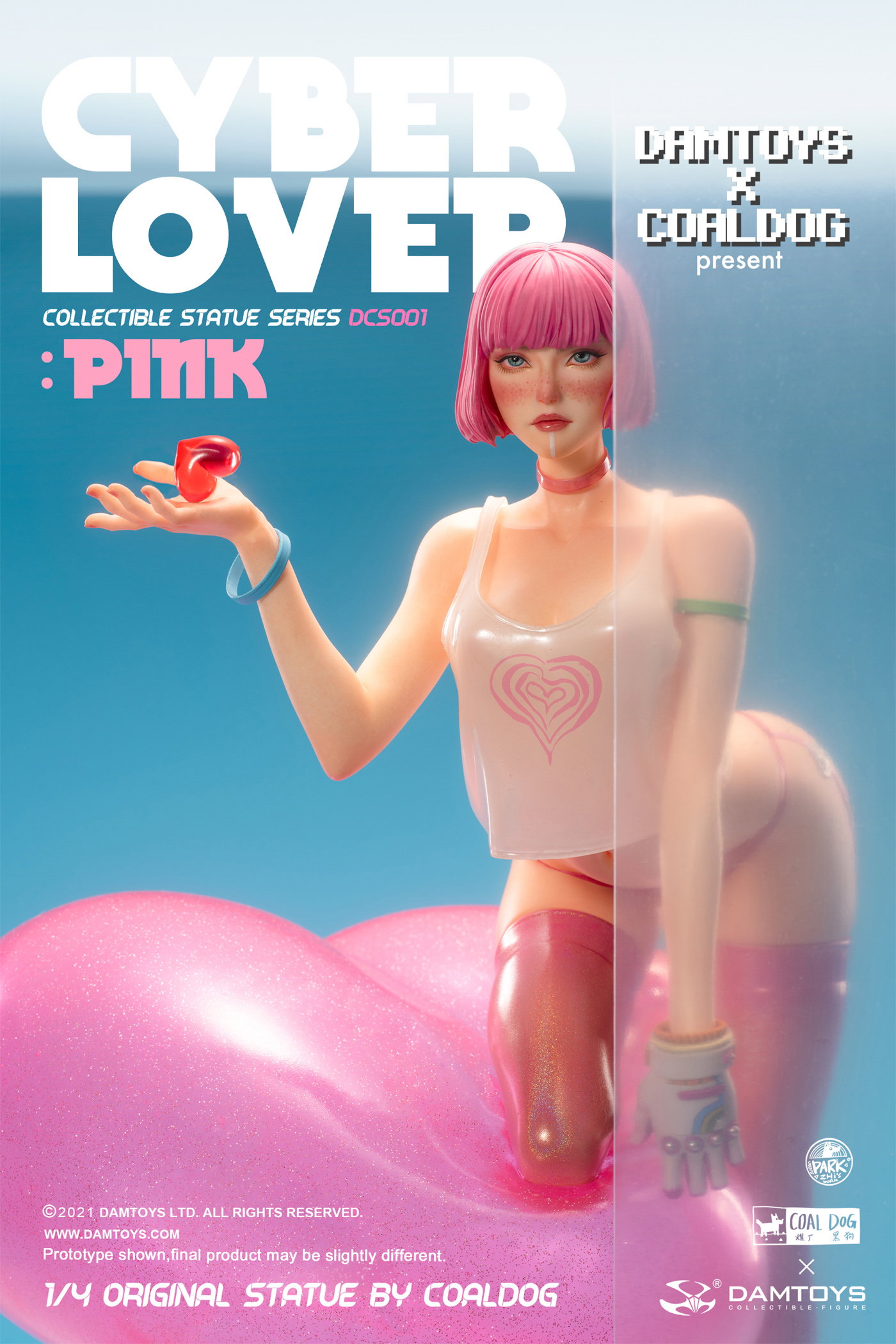 Cyber Lovers - Pink (Double-Headed Sculpture) image 1