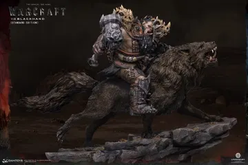Black Hand Riding a Wolf - Collector's Statue