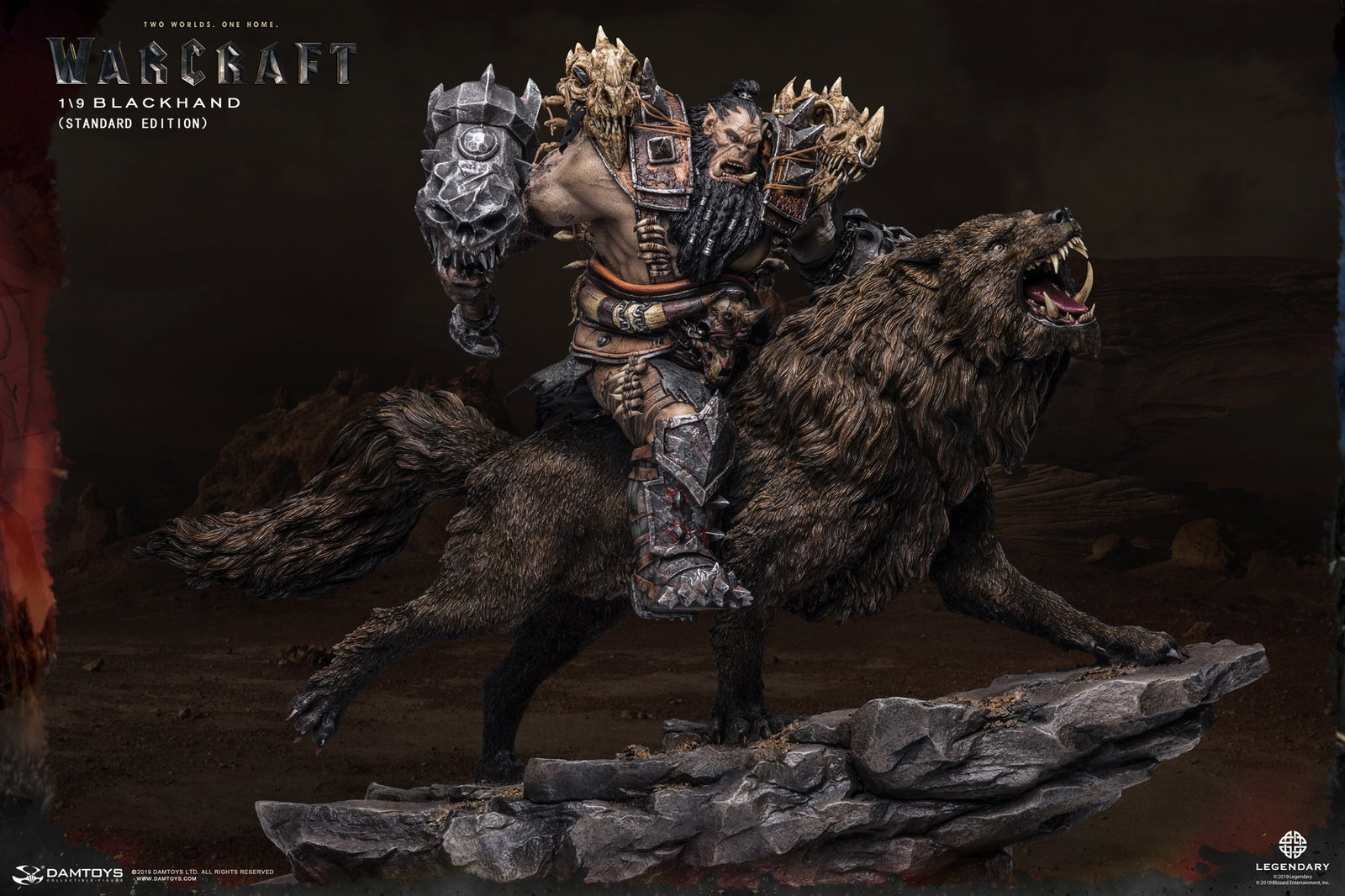Black Hand Riding a Wolf - Collector's Statue image 2