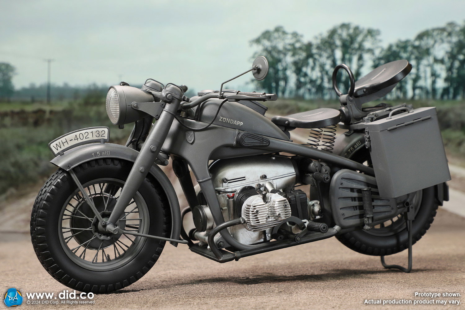 WWII German Zündapp KS 750 Motorcycle with sidecar (Grey) image 2