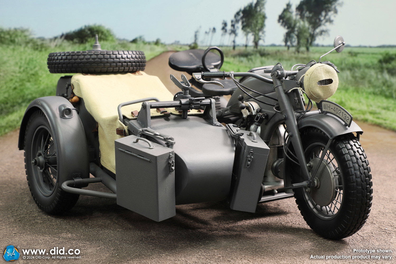 WWII German Zündapp KS 750 Motorcycle with sidecar (Grey) image 9