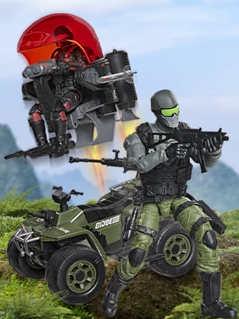 G.I. Joe Classified Series #218 Snake Eyes & Varmint ATV vs. Stealth Viper & Cobra Stealth Flight Pod (Trubble Bubble) Two-Pack image 2