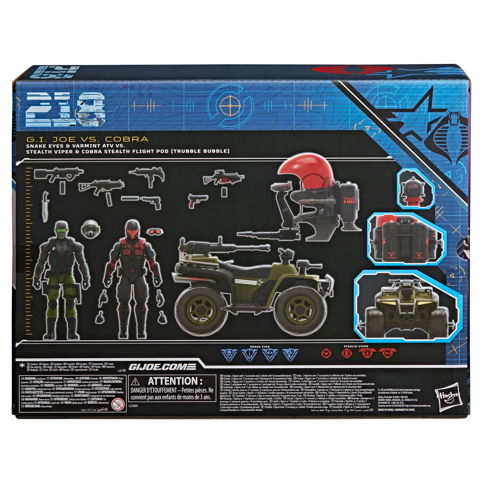 G.I. Joe Classified Series #218 Snake Eyes & Varmint ATV vs. Stealth Viper & Cobra Stealth Flight Pod (Trubble Bubble) Two-Pack image 8