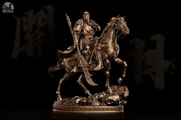 Three Kingdoms Heroes Series Blade-Bearing Martial Saint Guan Yunchang Bronze Version