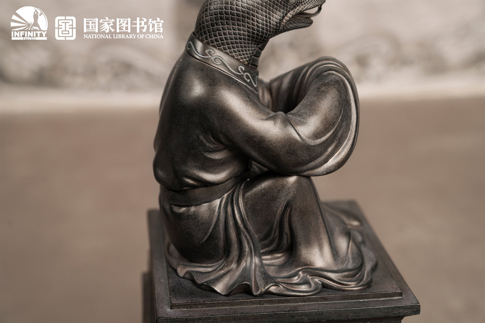 Chinese Zodiac Animal Heads Snake Moonlit Antique Bronze image 9