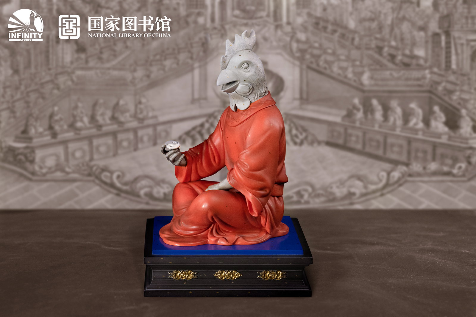 Chinese Zodiac Animal Heads Rooster Star-Dotted Sancai image 6