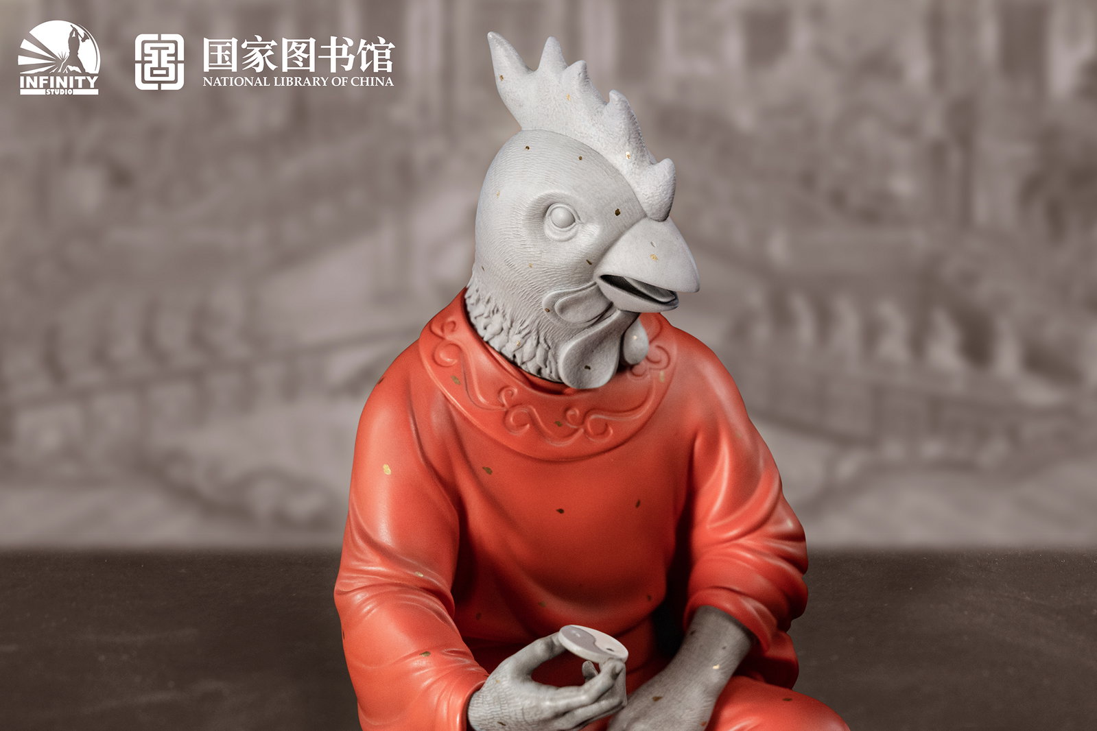 Chinese Zodiac Animal Heads Rooster Star-Dotted Sancai image 7