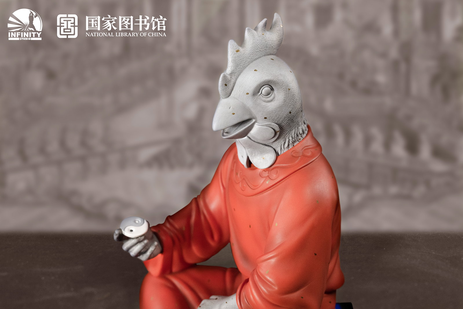 Chinese Zodiac Animal Heads Rooster Star-Dotted Sancai image 8