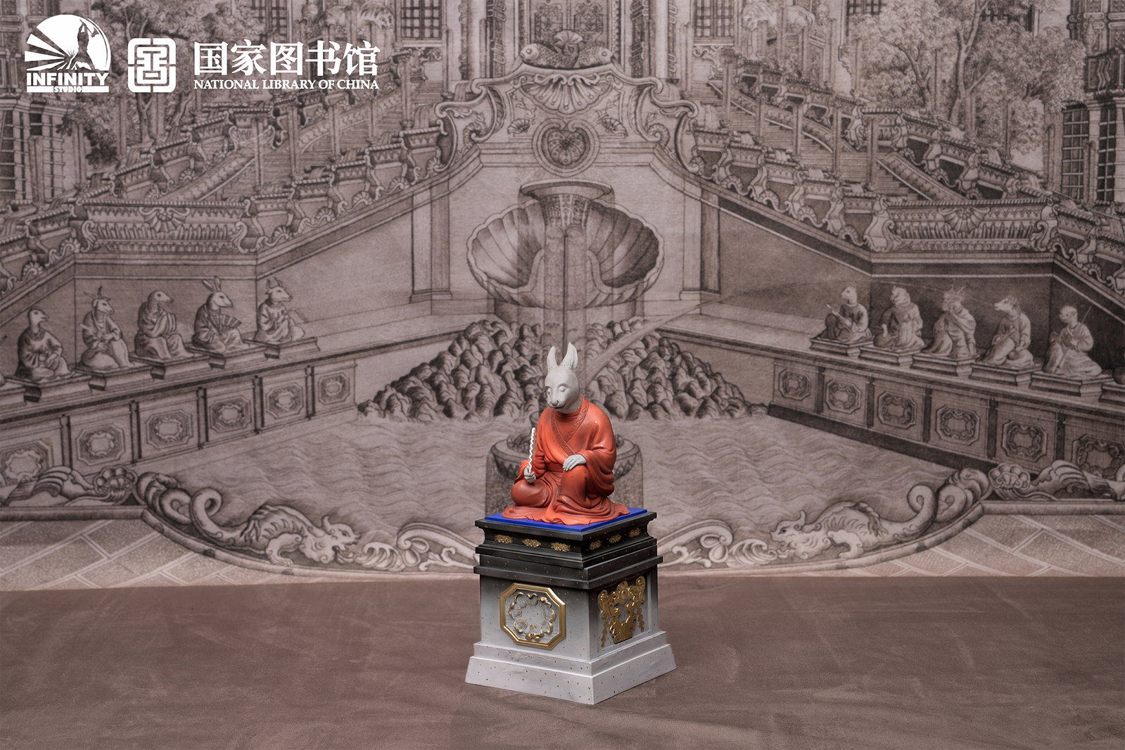 Chinese Zodiac Animal Heads Rabbit Star-Dotted Sancai image 3