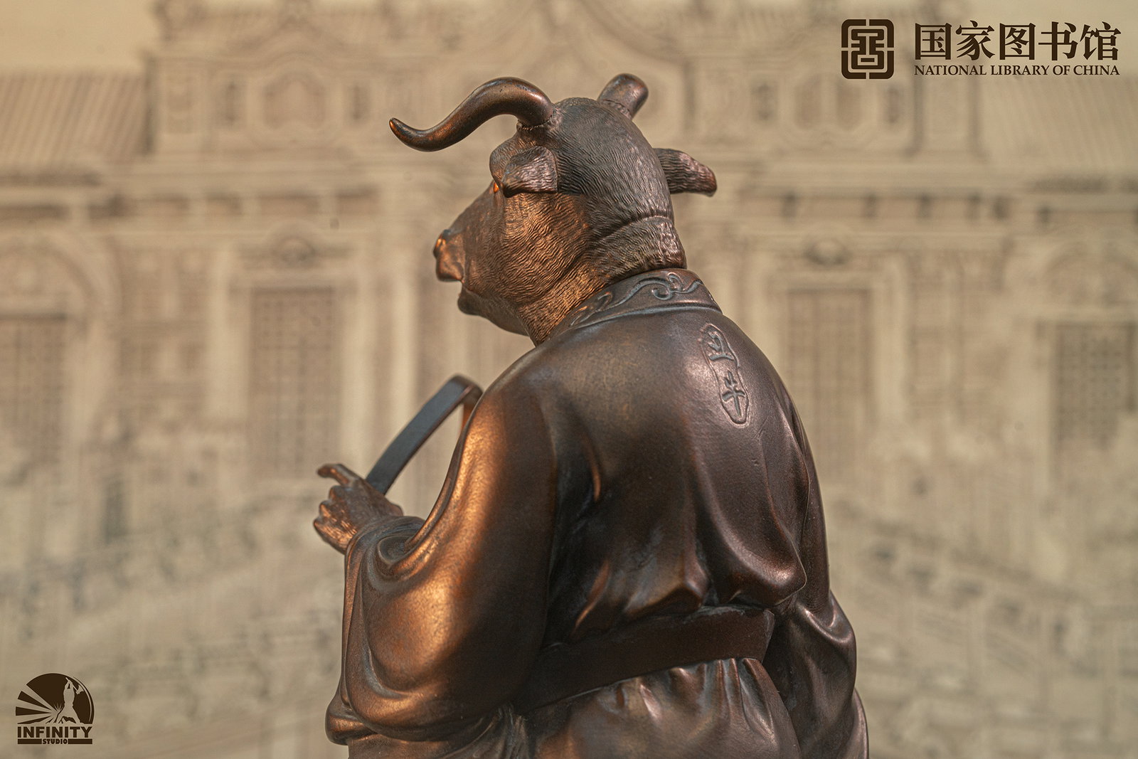 Chinese Zodiac Animal Heads Ox Moonlit Antique Bronze image 10