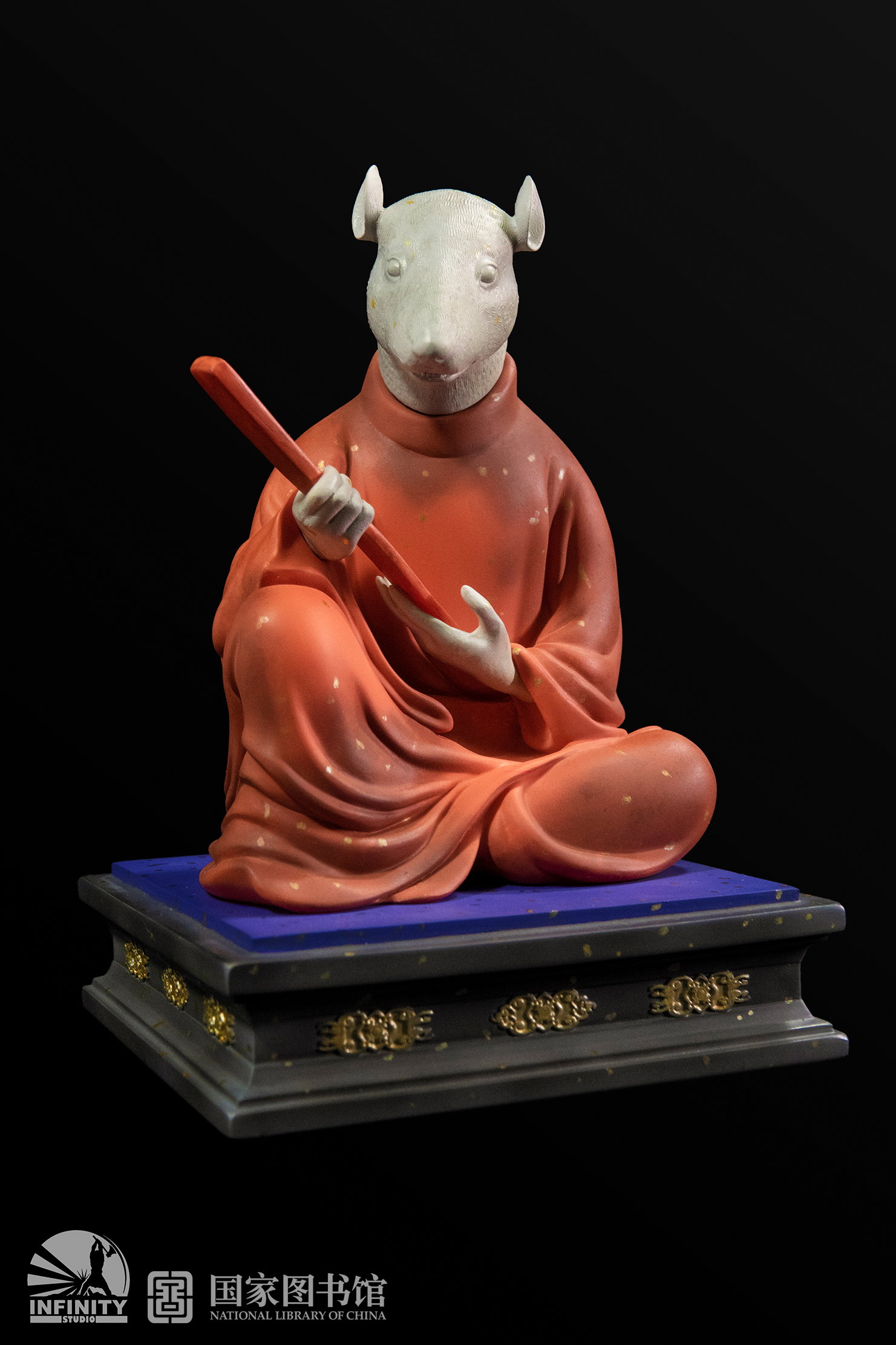 Chinese Zodiac Animal Heads Rat Star-Dotted Sancai image 3