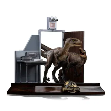 Raptors at the Kitchen's Door - Jurassic Park