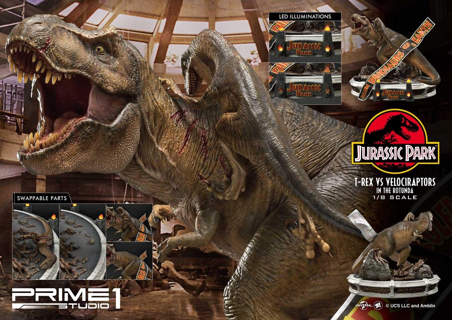 Jurassic Park (Film) T-REX VS Velociraptors in the Rotunda image 4