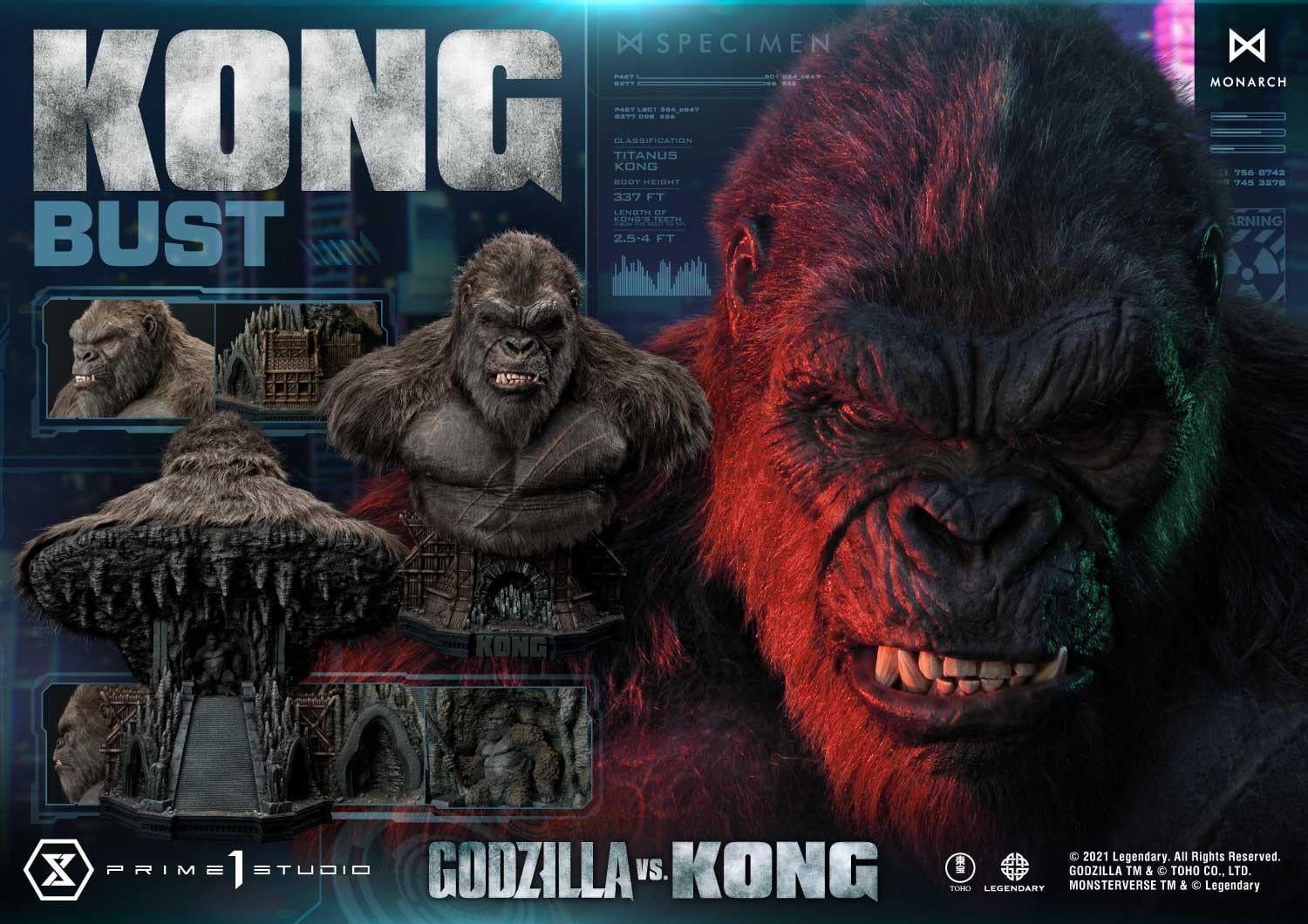 Life Size Godzilla vs Kong Kong Bust image 3