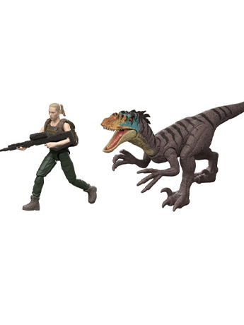 Jurassic World Rebirth Zora Bennett & Velociraptor Set image 2