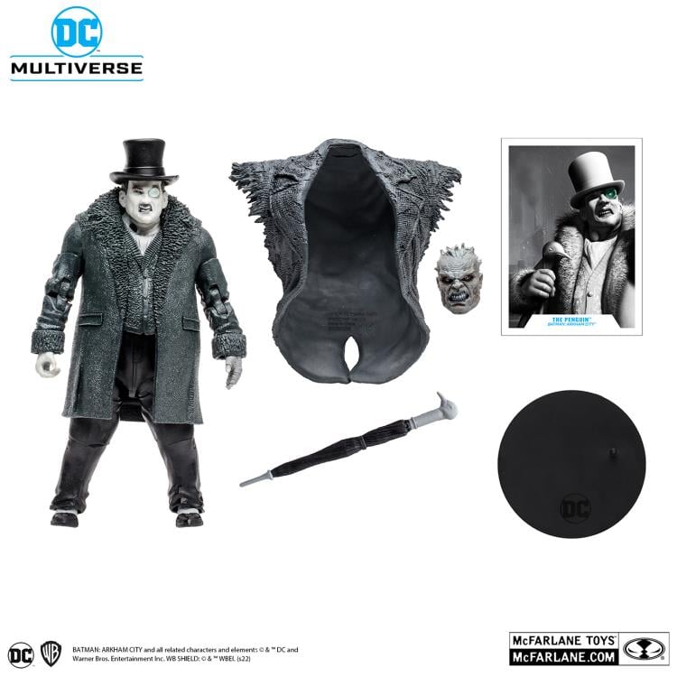 Batman: Arkham City DC Multiverse Gold Label The Penguin (Black & White) Exclusive (Collect to Build: Solomon Grundy) image 9