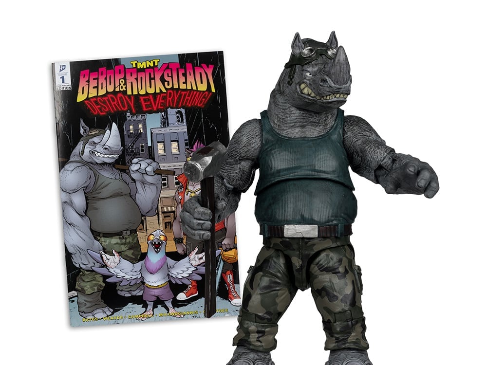 Teenage Mutant Ninja Turtles Page Punchers Rocksteady with Comic image 1