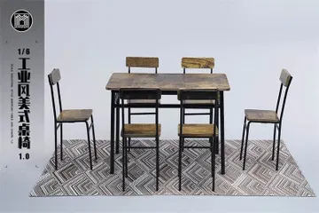 Industrial Style American Table and Chairs 1.0